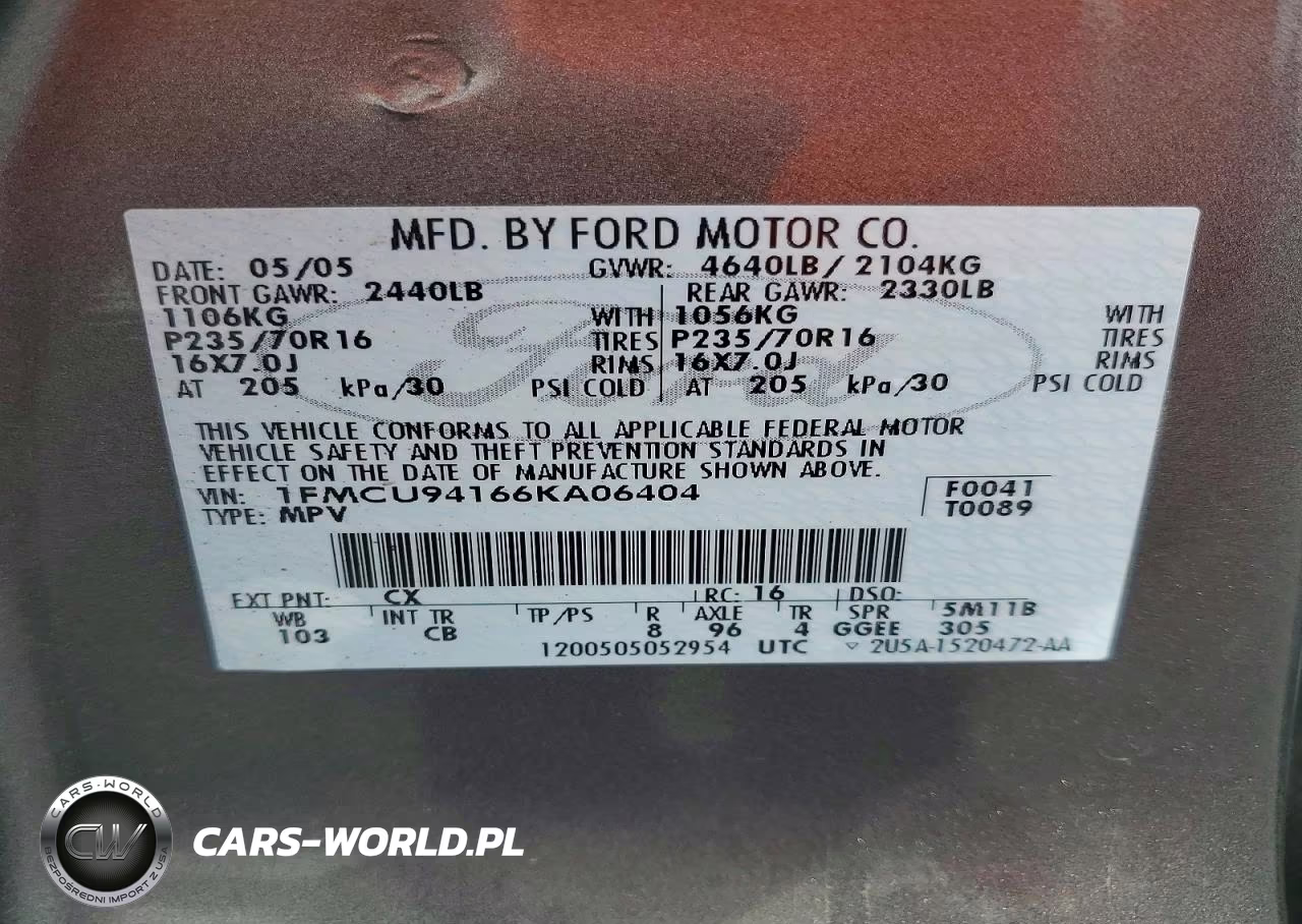 2006 Ford Escape Limited VIN:1FMCU94166KA06404 - 13