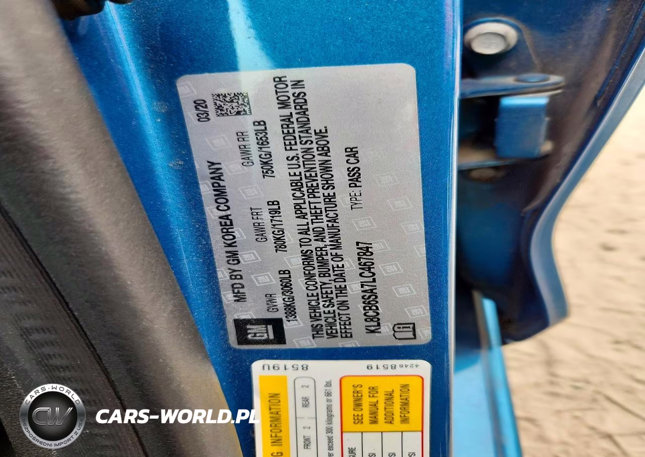 2020 Chevrolet Spark Ls VIN:KL8CB6SA7LC467847 - 12