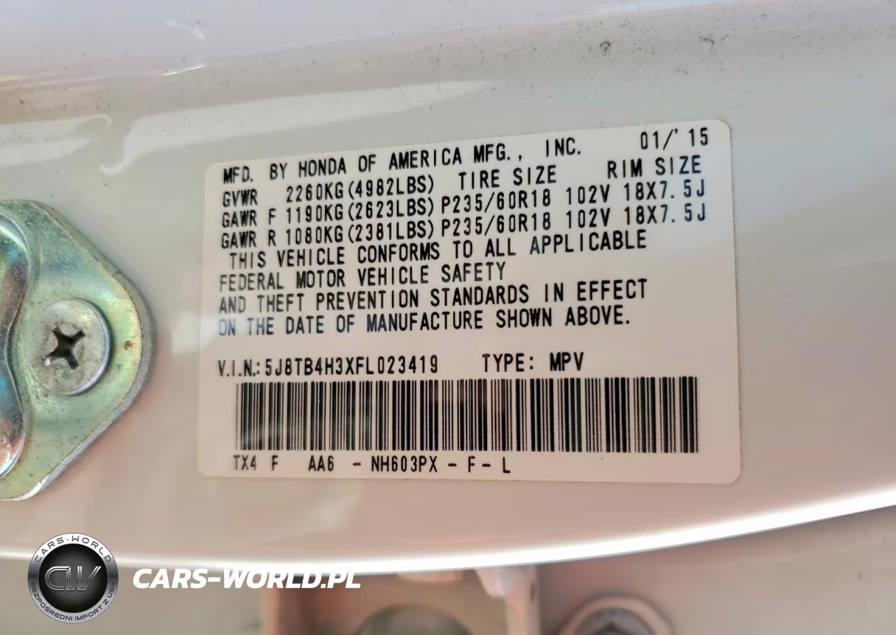 2015 Acura Rdx VIN:5J8TB4H3XFL023419 - 13