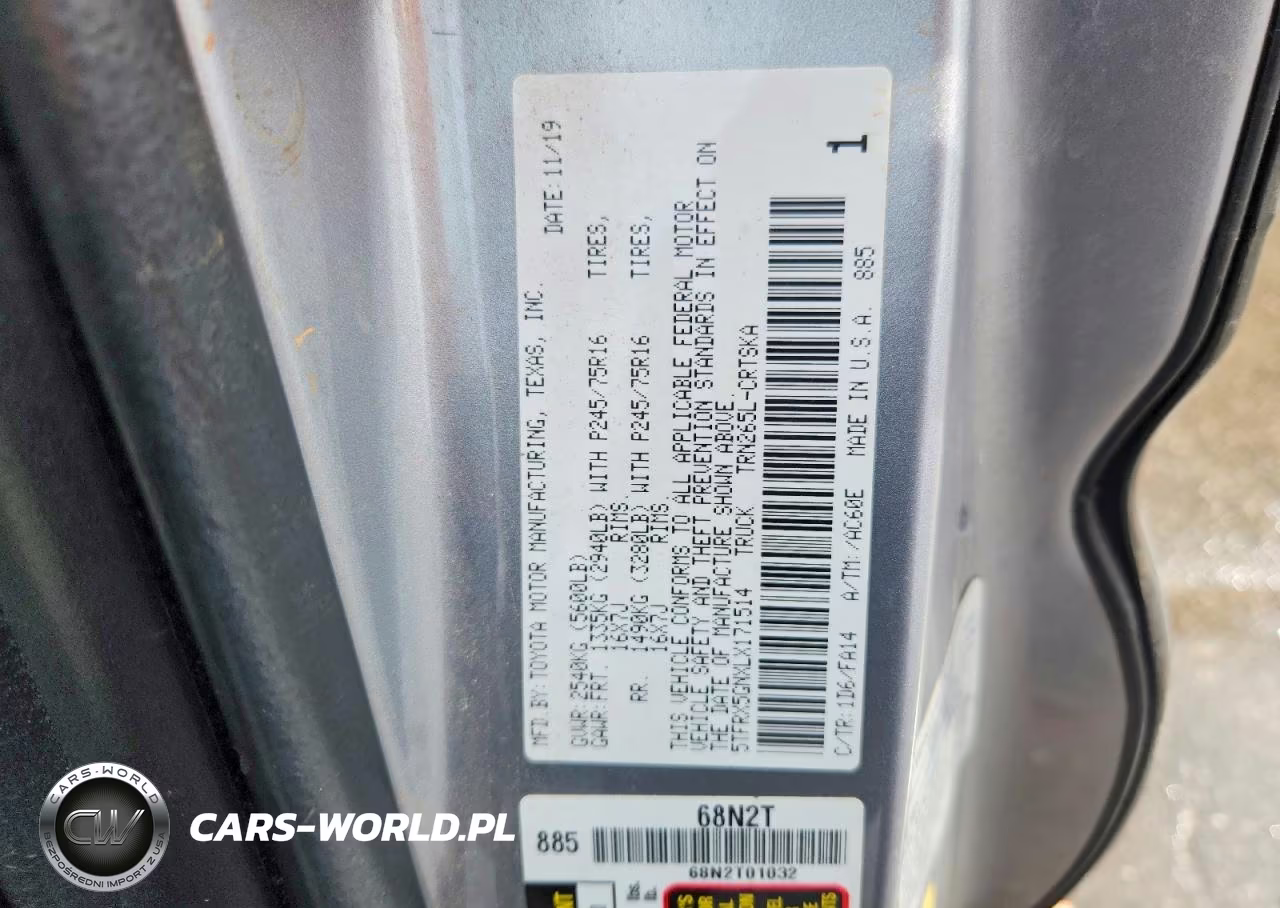 2020 Toyota Tacoma Sr VIN:5TFRX5GNXLX171514 - 12