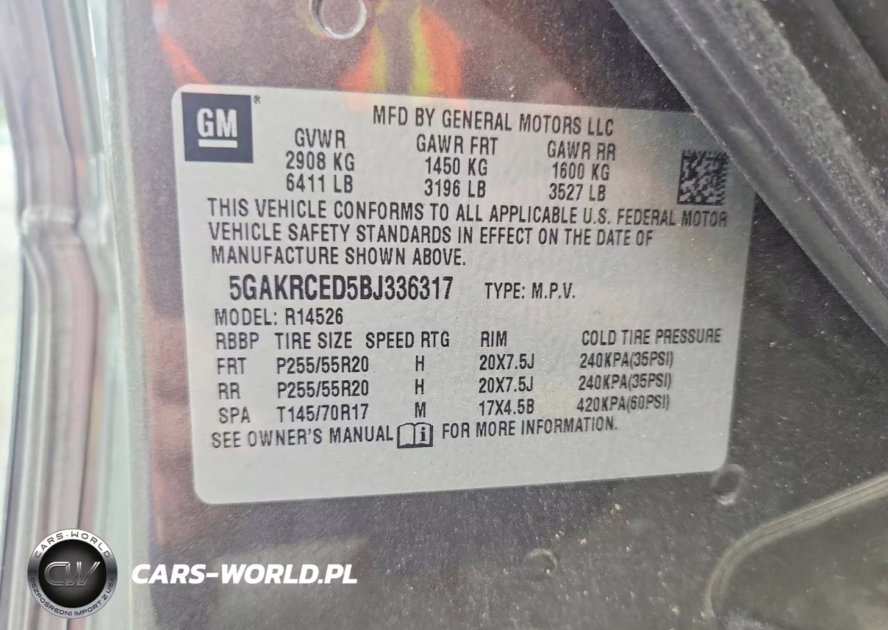 2011 Buick Enclave Cxl VIN:5GAKRCED5BJ336317 - 13