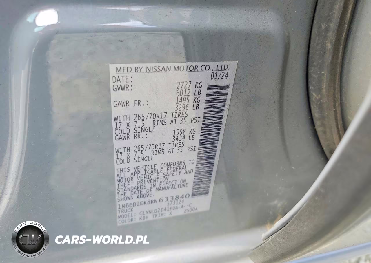 2024 Nissan Frontier Pro-4X VIN:1N6ED1EK8RN633840 - 12