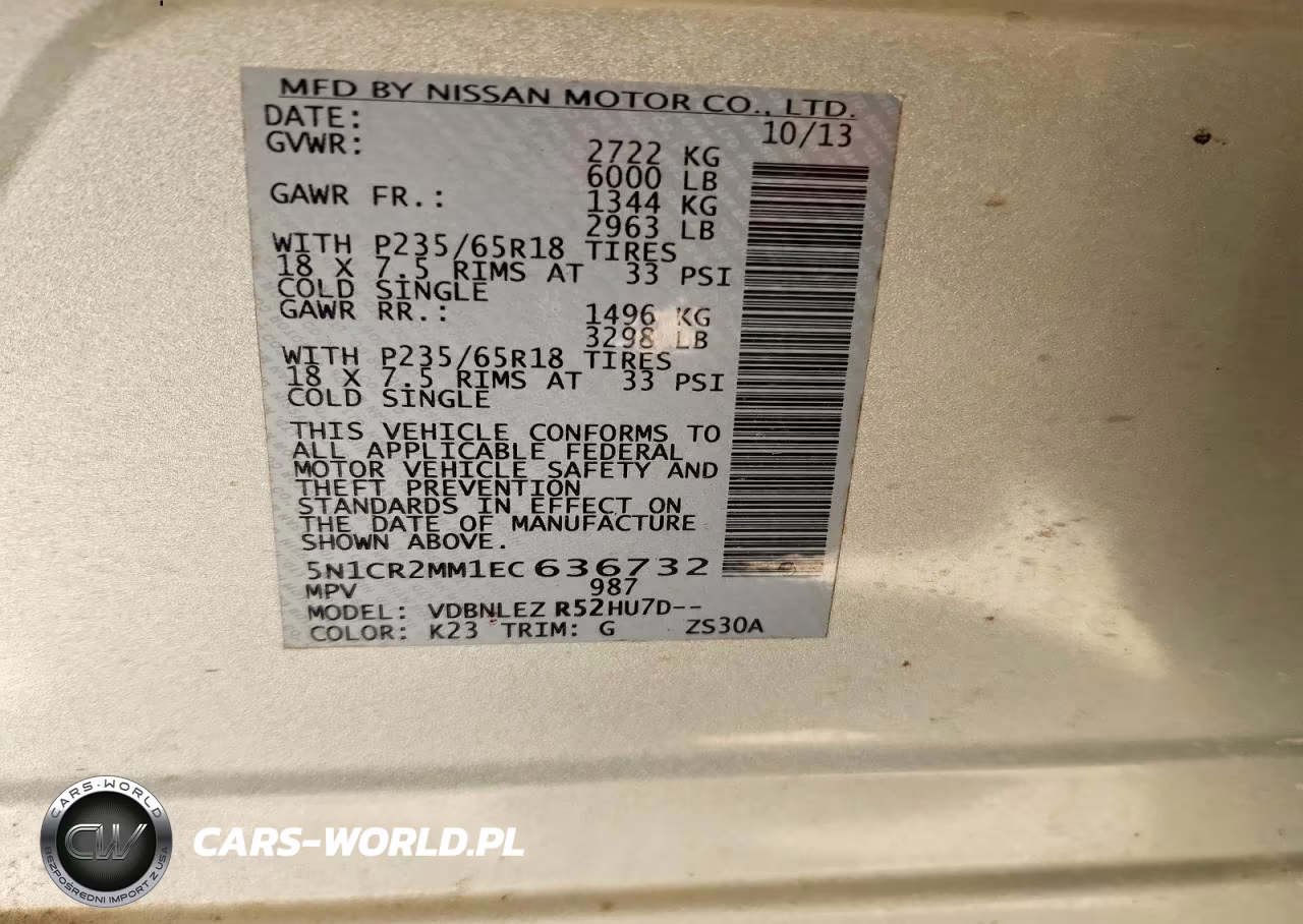 2014 Nissan Pathfinder Sv Hybrid VIN:5N1CR2MM1EC636732 - 13