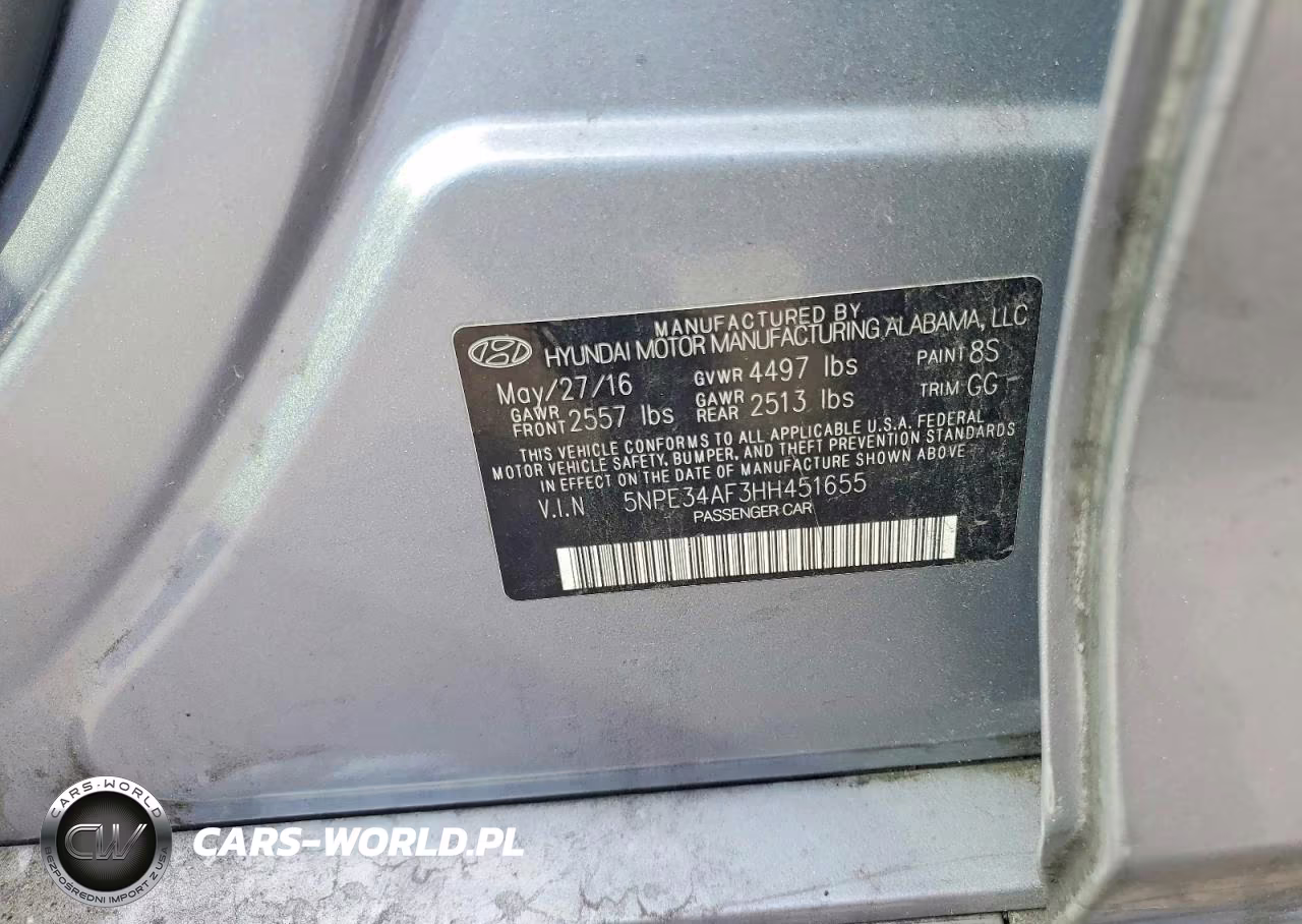 2017 Hyundai Sonata Sport VIN:5NPE34AF3HH451655 - 12