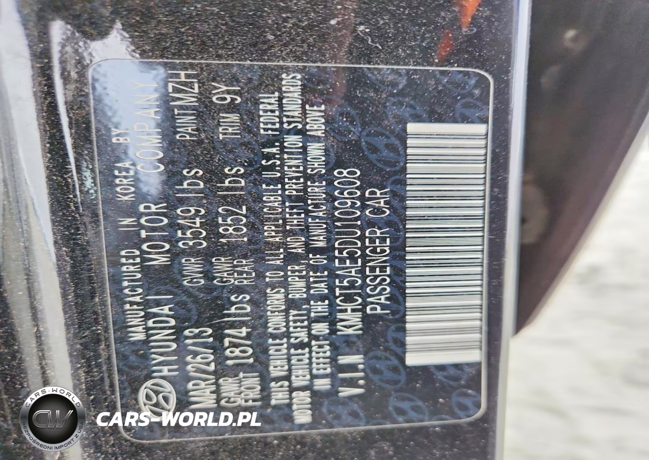 2013 Hyundai Accent Gs VIN:KMHCT5AE5DU109608 - 12