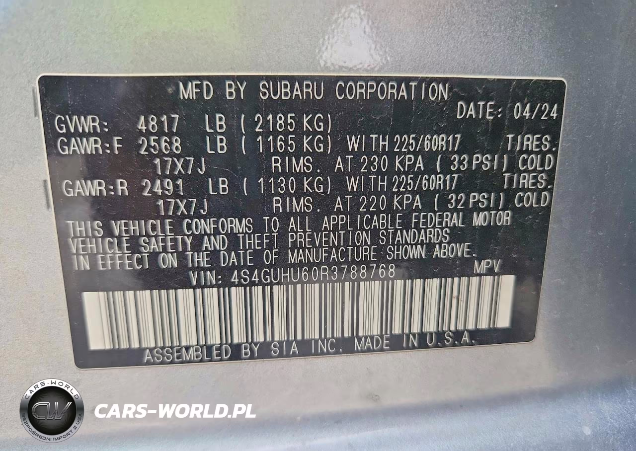 2024 Subaru Crosstrek Wilderness VIN:4S4GUHU60R3788768 - 14
