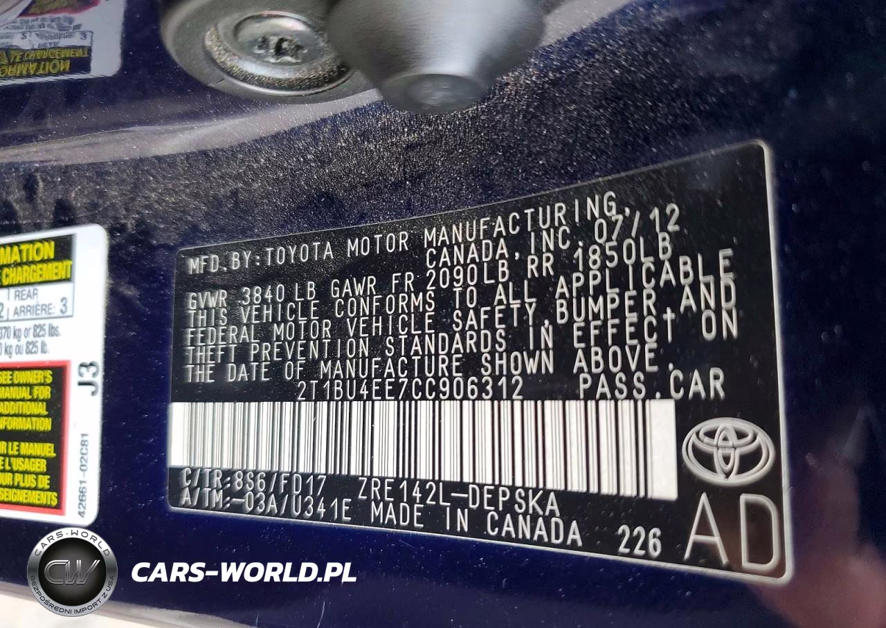 2012 Toyota Corolla S VIN:2T1BU4EE7CC906312 - 13