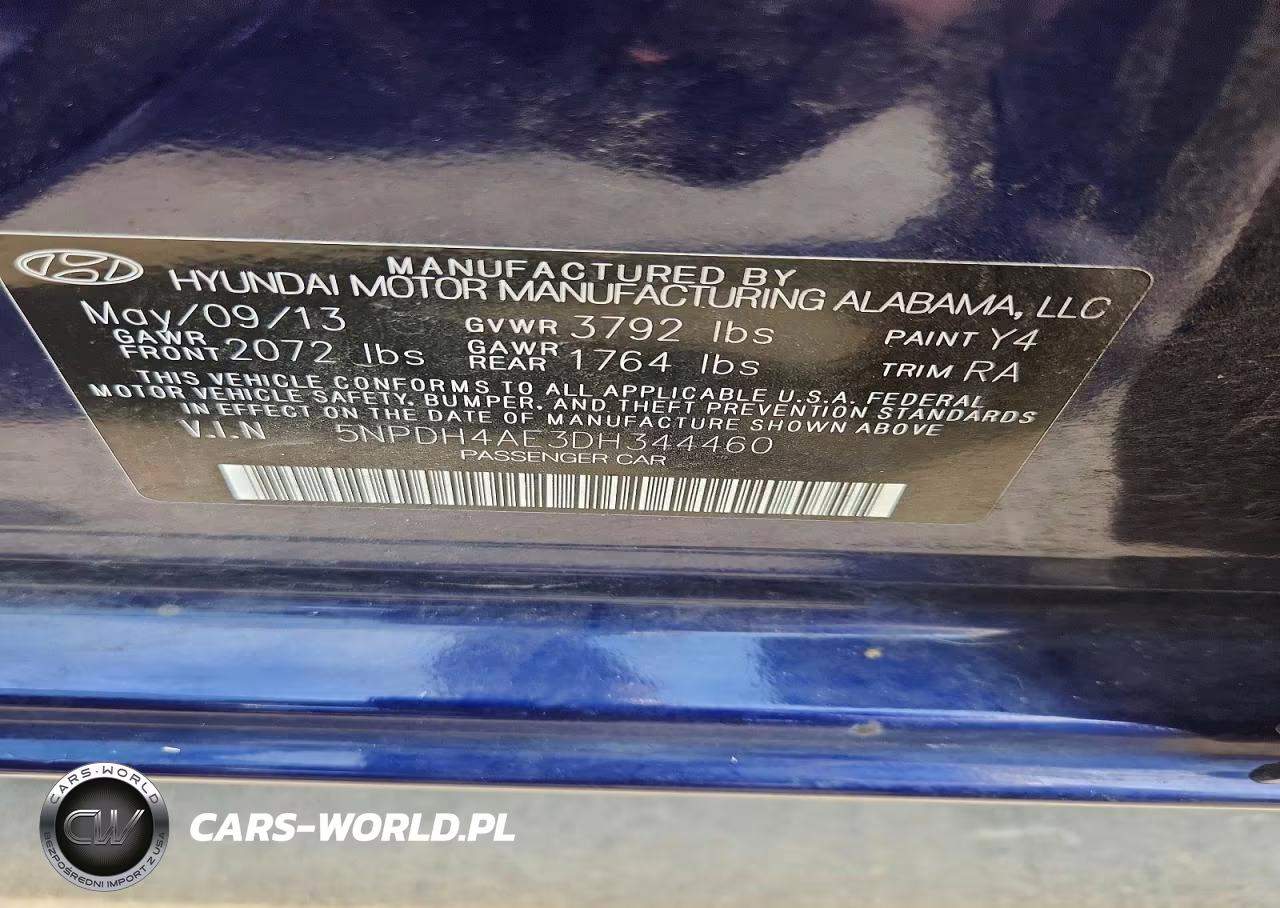 2013 Hyundai Elantra Gls VIN:5NPDH4AE3DH344460 - 12