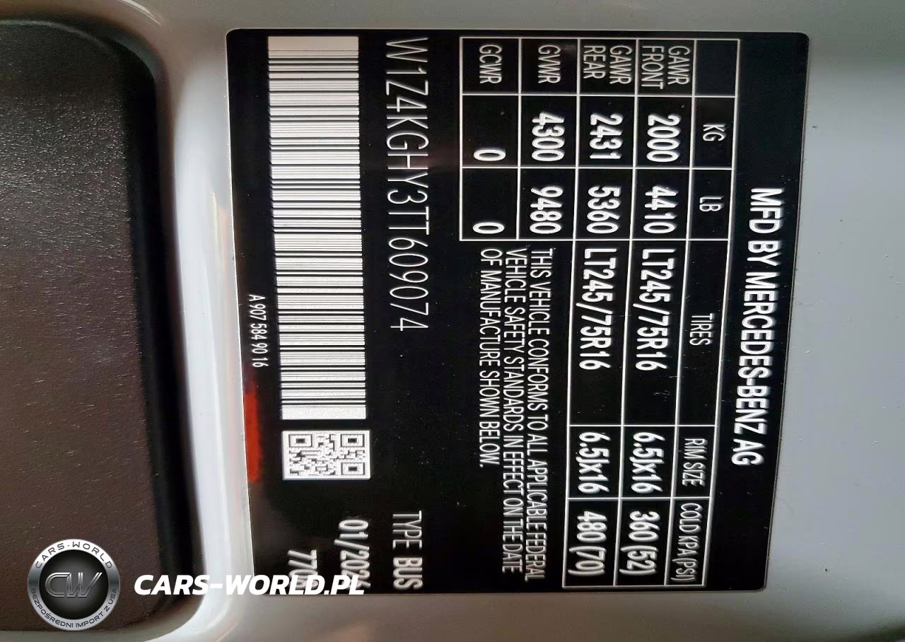 2026 Mercedes-Benz Sprinter 2500 VIN:W1Z4KGHY3TT609074 - 14