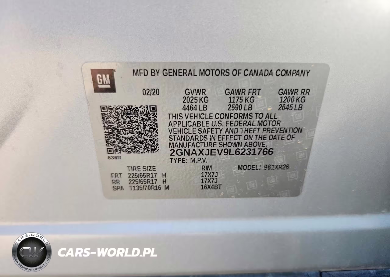 2020 Chevrolet Equinox Lt VIN:2GNAXJEV9L6231766 - 13