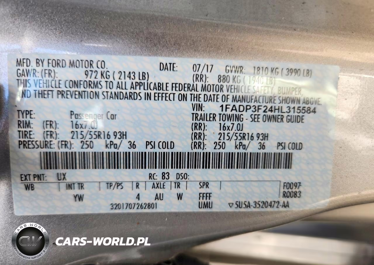 2017 Ford Focus Se VIN:1FADP3F24HL315584 - 12