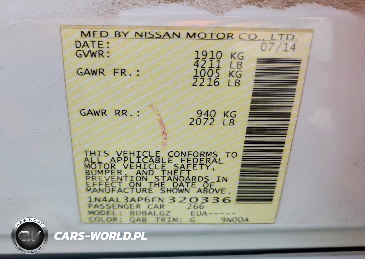 2015 Nissan Altima 2.5 S VIN:1N4AL3AP6FN320336 - 13