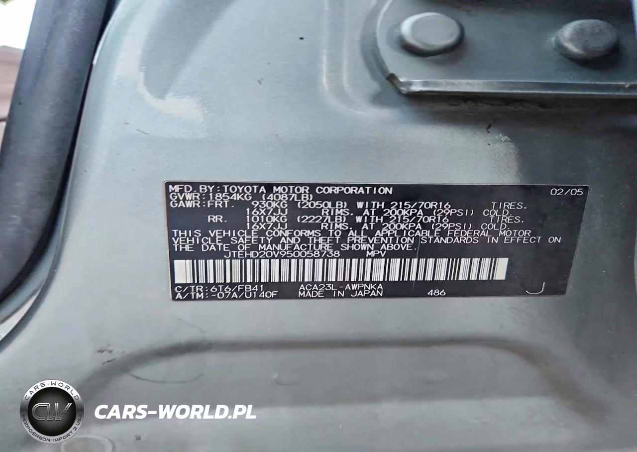 2005 Toyota Rav4 Base VIN:JTEHD20V950058738 - 13
