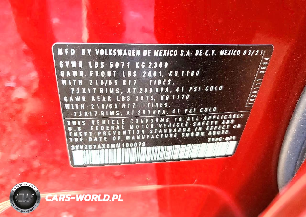 2021 Volkswagen Tiguan Se VIN:3VV2B7AX6MM100079 - 13