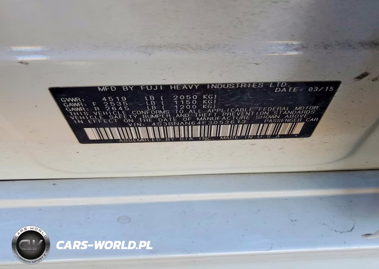 2015 Subaru Legacy 2.5I Limited VIN:4S3BNAN64F3053613 - 13