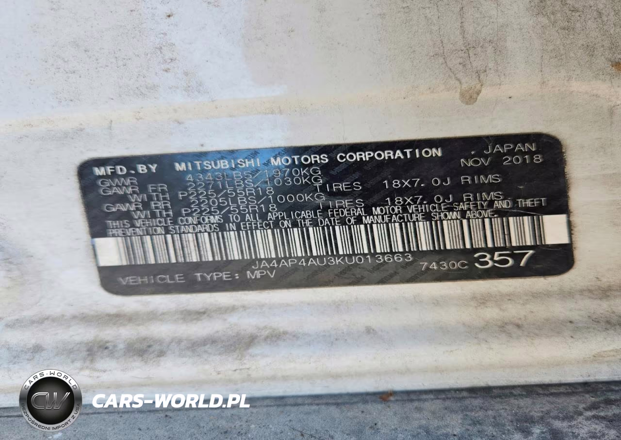2019 Mitsubishi Outlander Sport Se VIN:JA4AP4AU3KU013663 - 13