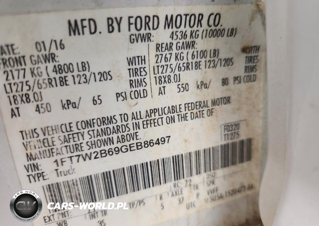 2016 Ford 250 Pu Sup VIN:1FT7W2B69GEB86497 - 12