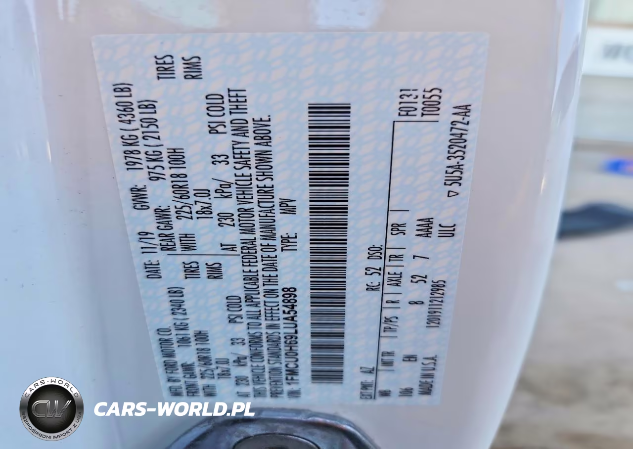 2020 Ford Escape Sel VIN:1FMCU0H69LUA54898 - 13