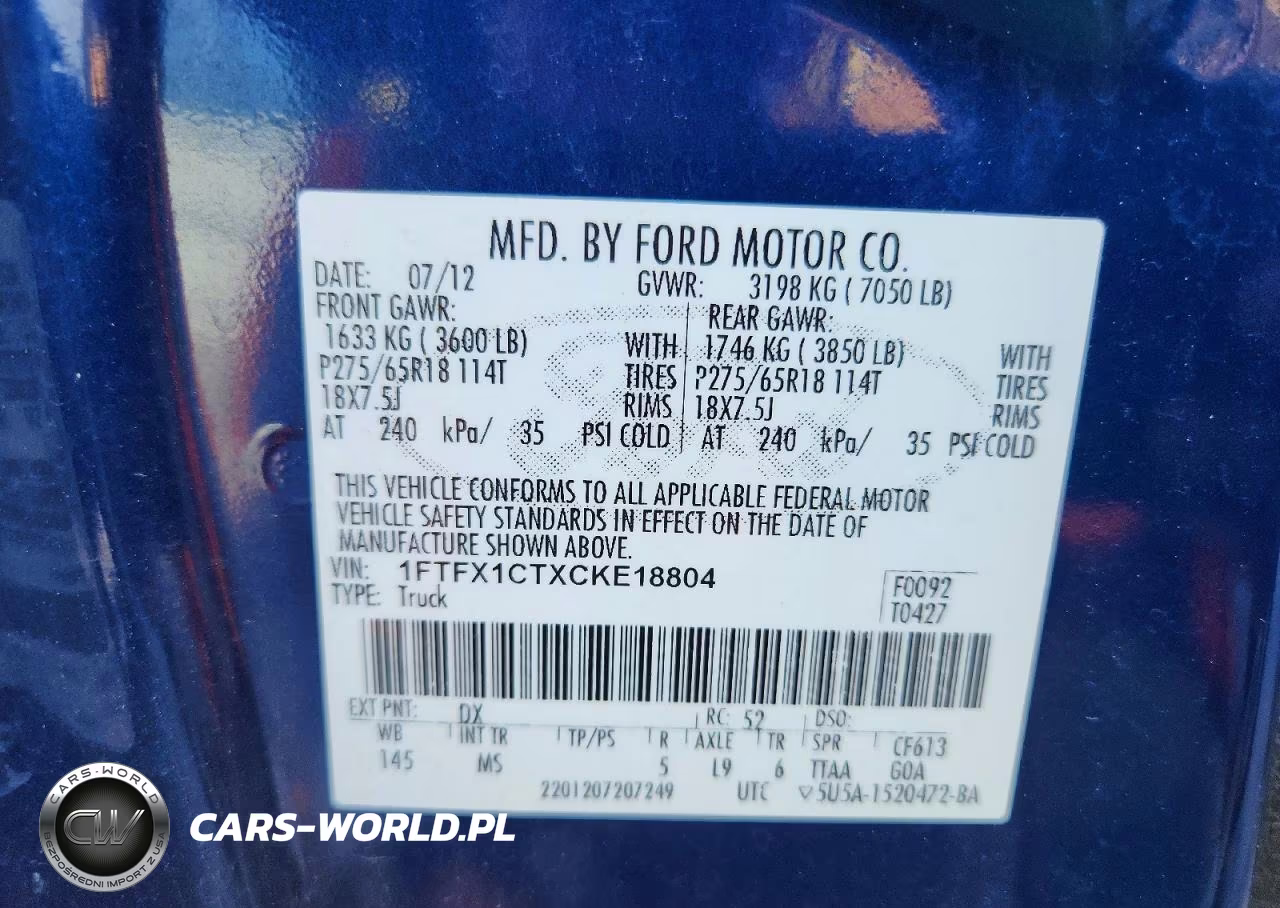 2012 Ford F150 Super Cab VIN:1FTFX1CTXCKE18804 - 12