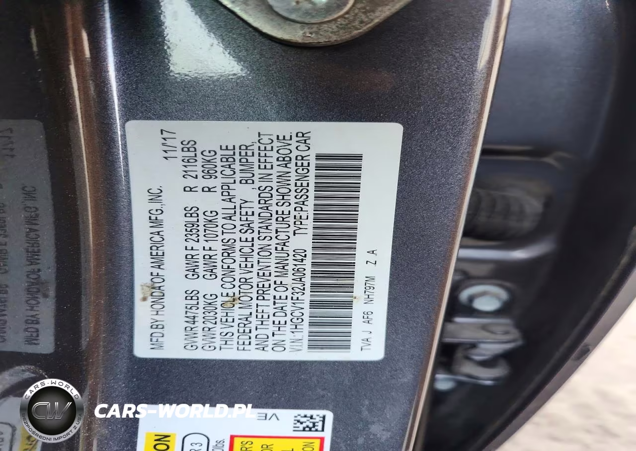 2018 Honda Accord Sport VIN:1HGCV1F32JA061420 - 13