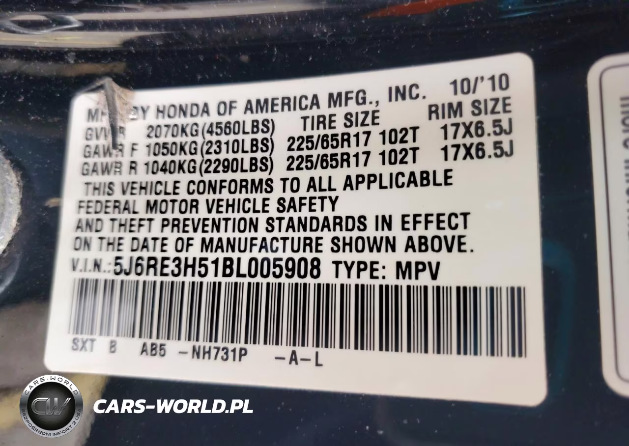 2011 Honda Cr-V Ex VIN:5J6RE3H51BL005908 - 13