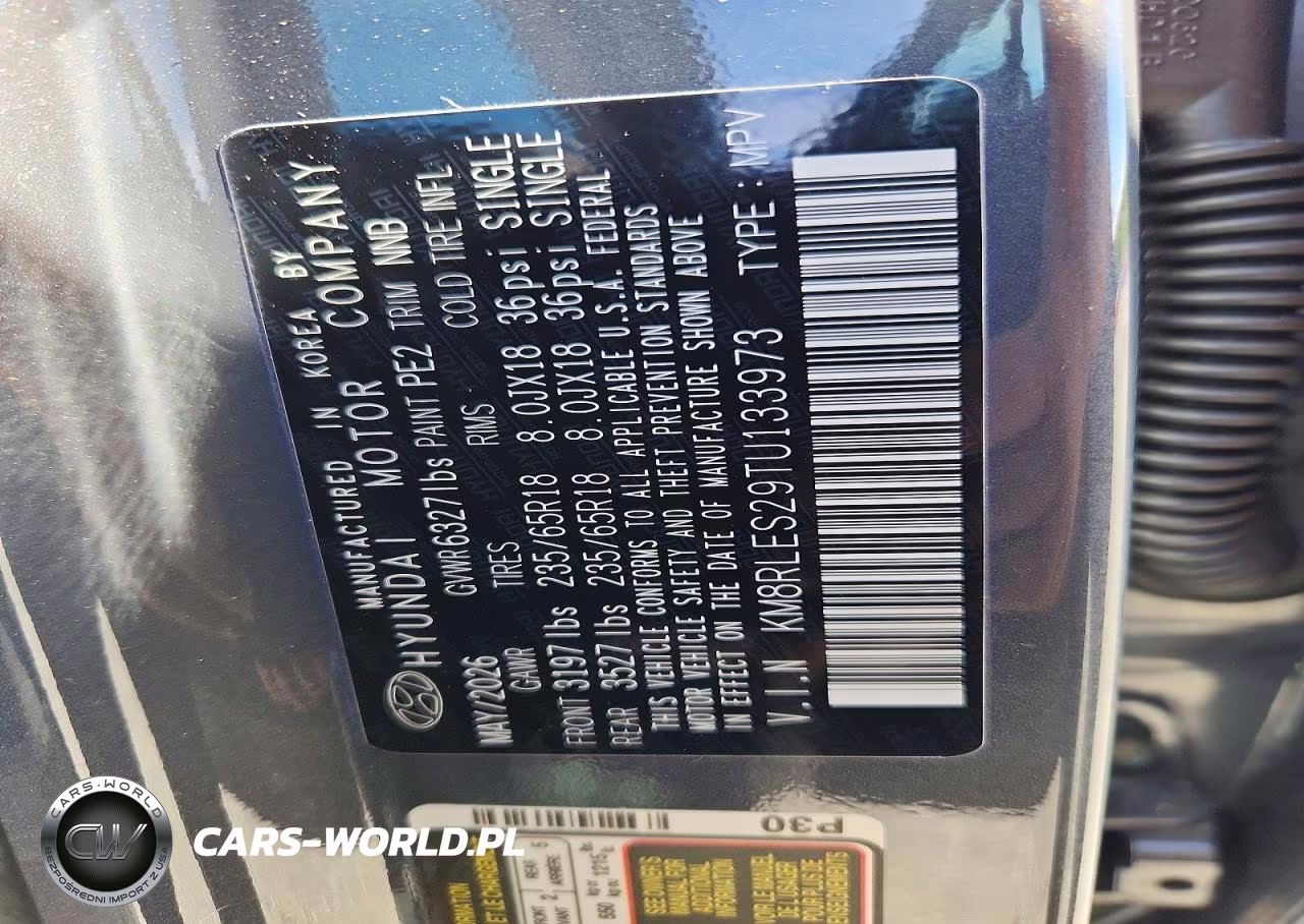 2026 Hyundai Palisade Sel VIN:KM8RLES29TU133973 - 13