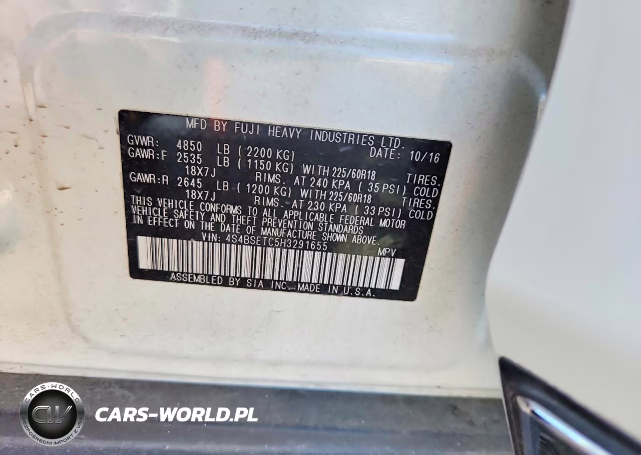2017 Subaru Outback Touring VIN:4S4BSETC5H3291655 - 13