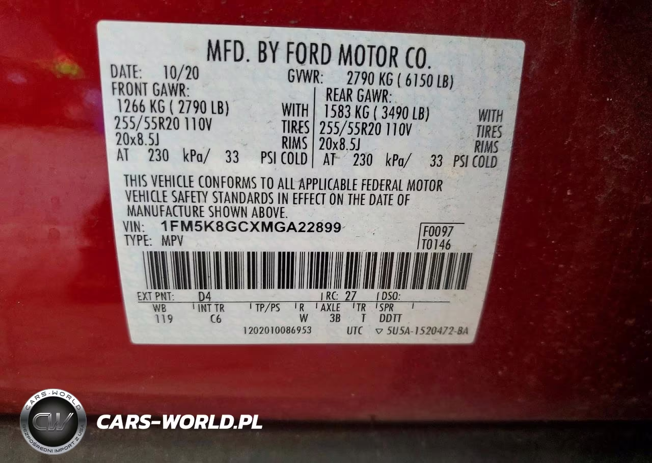 2021 Ford Explorer St VIN:1FM5K8GCXMGA22899 - 13