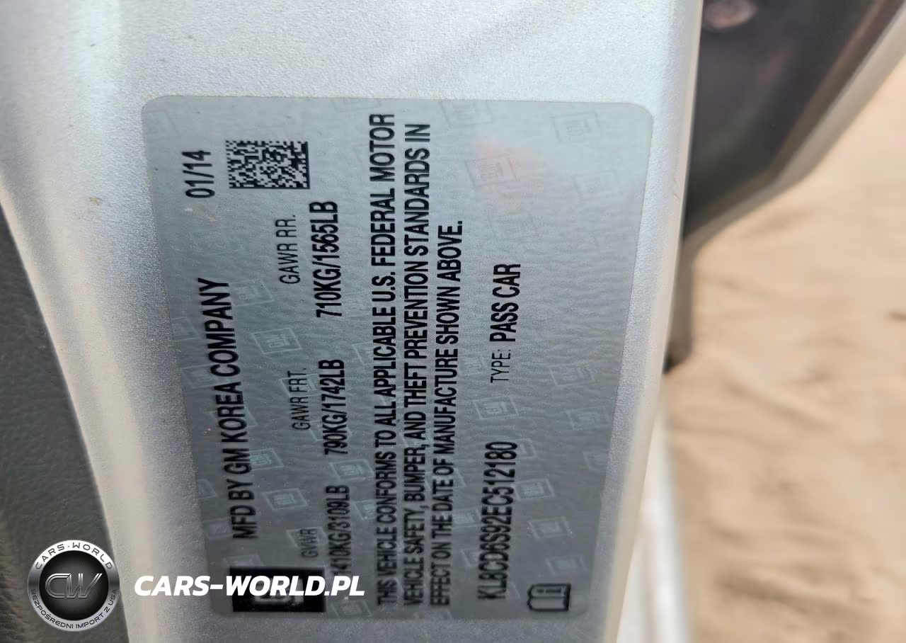 2014 Chevrolet Spark 1Lt VIN:KL8CD6S92EC512180 - 12