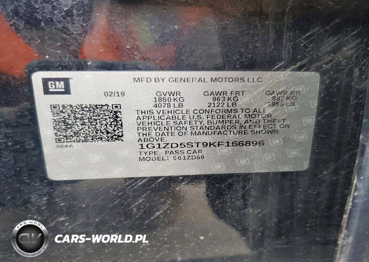 2019 Chevrolet Malibu Lt VIN:1G1ZD5ST9KF166896 - 12