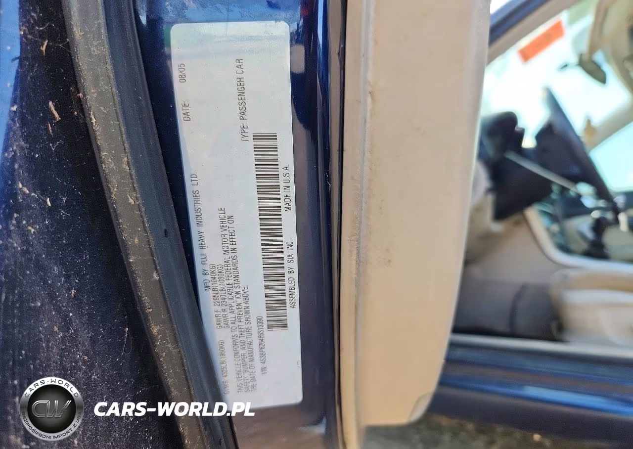 2006 Subaru Legacy 2.5I Limited VIN:4S3BP626466313390 - 12