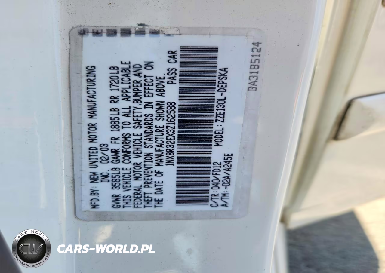 2003 Toyota Corolla S VIN:1NXBR32EX3Z162588 - 12