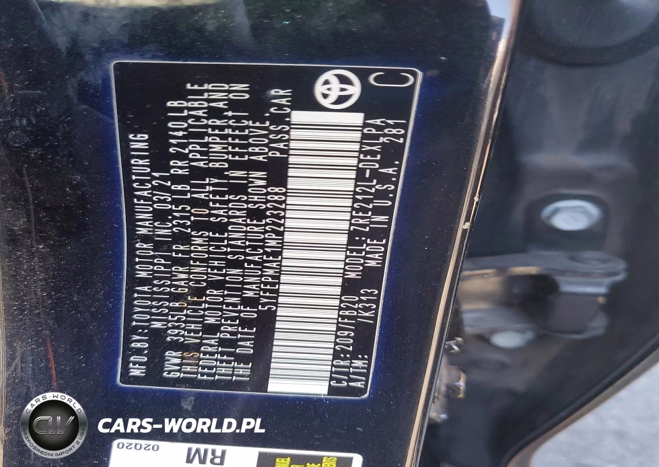 2021 Toyota Corolla Le VIN:5YFEPMAE1MP223288 - 12