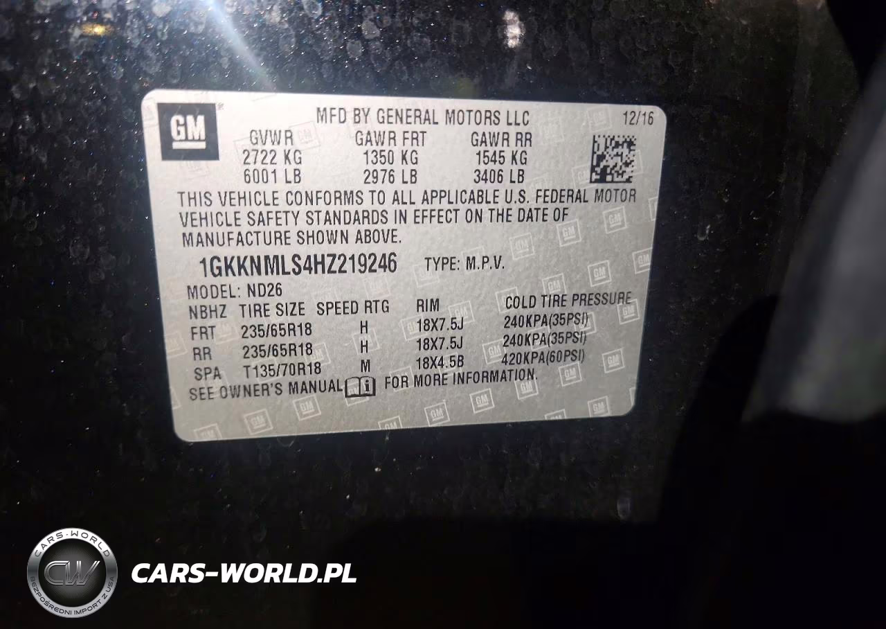 2017 GMC Acadia Slt-1 VIN:1GKKNMLS4HZ219246 - 13
