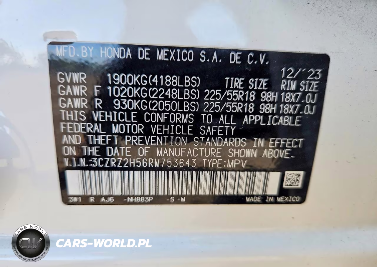 2024 Honda Hr-V Sport VIN:3CZRZ2H56RM753643 - 13