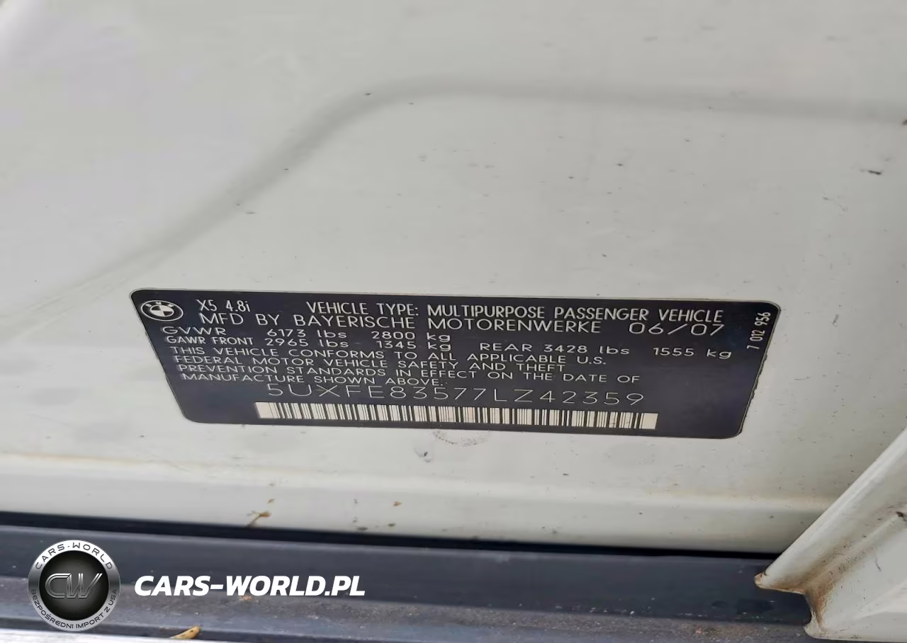 2007 BMW X5 4.8I VIN:5UXFE83577LZ42359 - 12