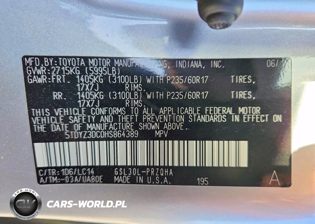 2017 Toyota Sienna Xle 8-Passenger VIN:5TDYZ3DC0HS864389 - 13