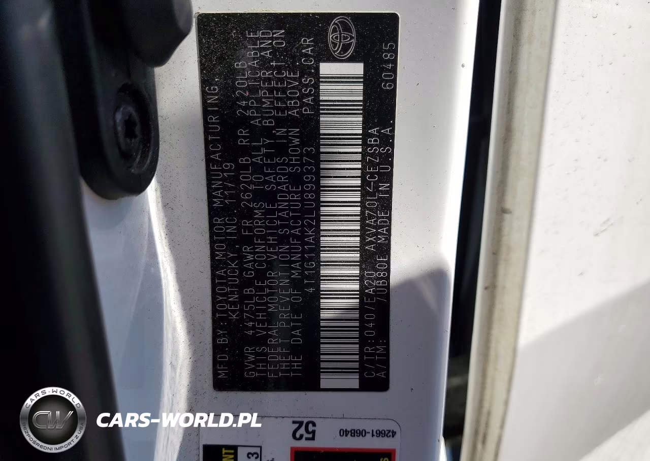 2020 Toyota Camry Se VIN:4T1G11AK2LU899373 - 12
