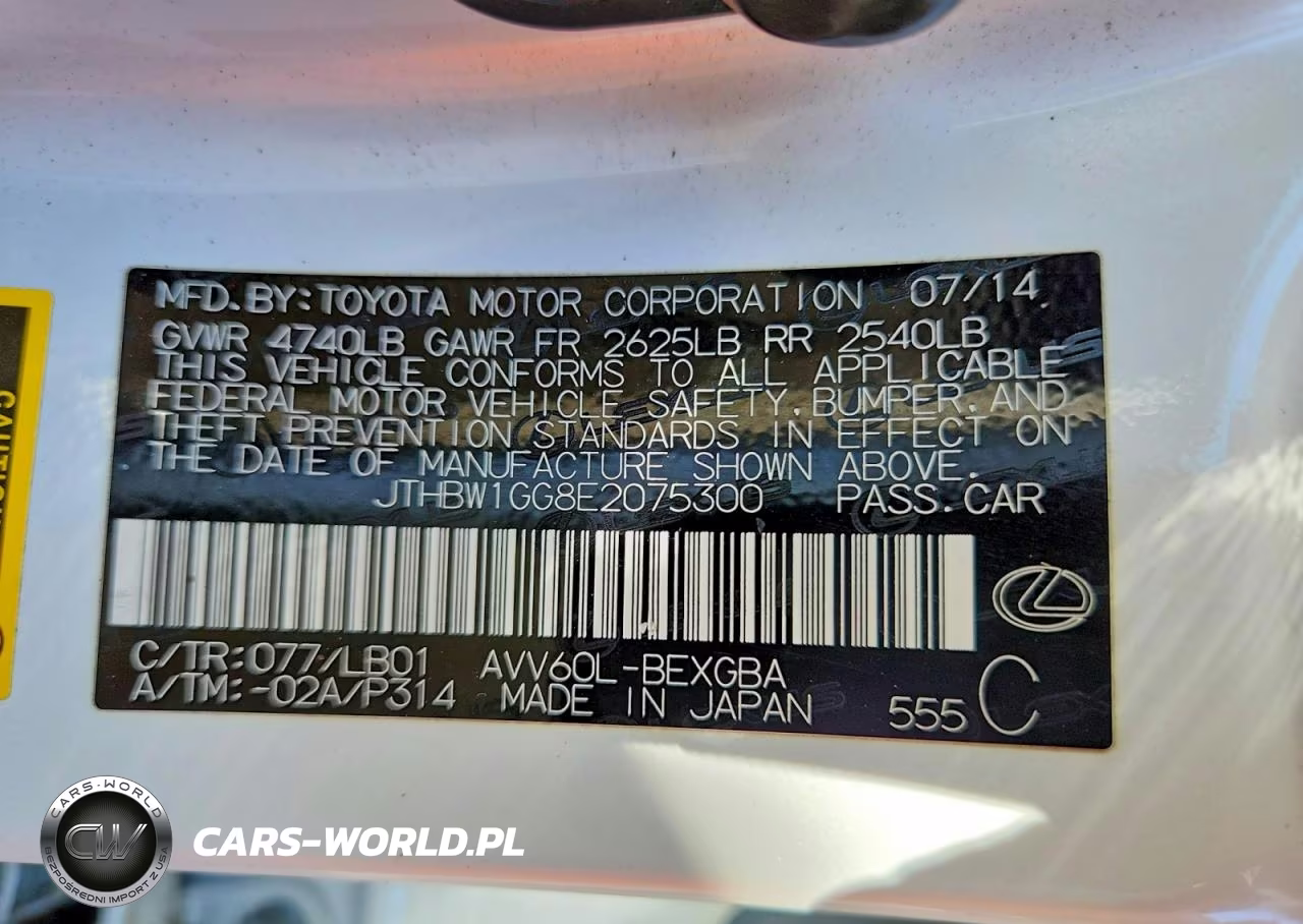 2014 Lexus Es 300H VIN:JTHBW1GG8E2075300 - 12