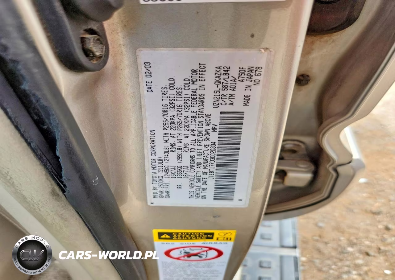 2003 Toyota 4Runner Limited VIN:JTEBT17R330020804 - 12
