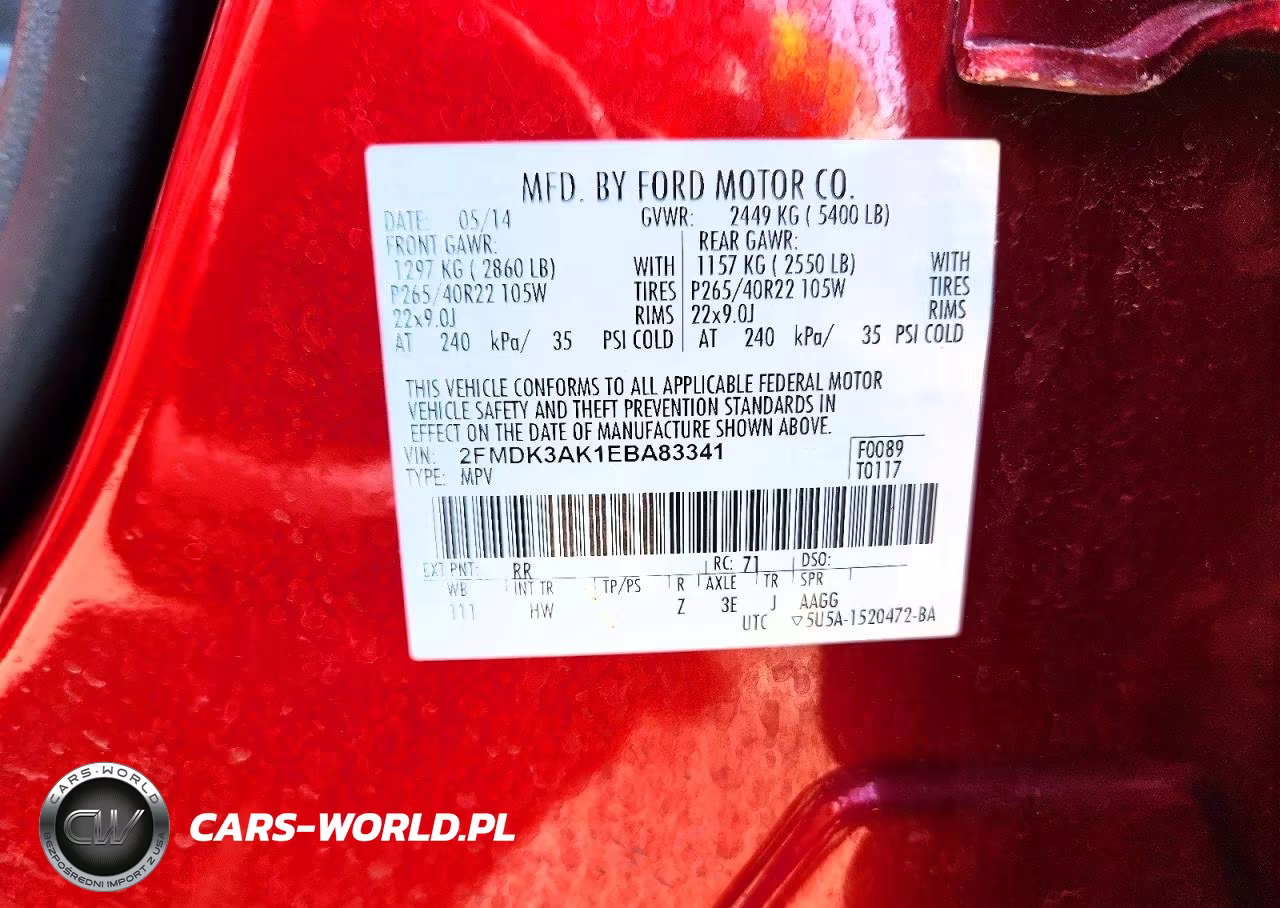 2014 Ford Edge Sport VIN:2FMDK3AK1EBA83341 - 12