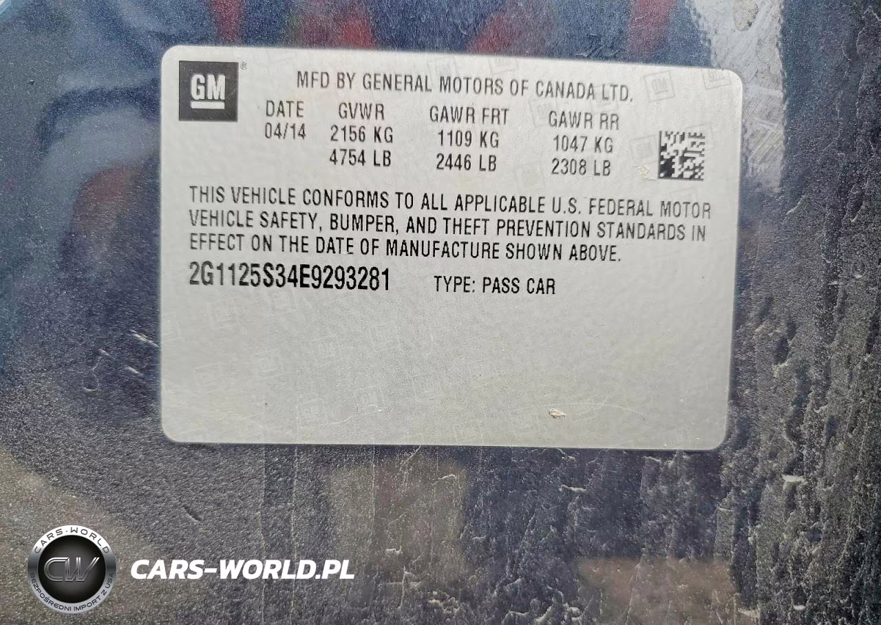2014 Chevrolet Impala Lt VIN:2G1125S34E9293281 - 12