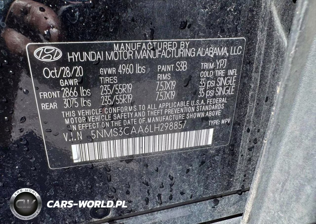2020 Hyundai Santa Fe Sel 2.0T VIN:5NMS3CAA6LH298857 - 12