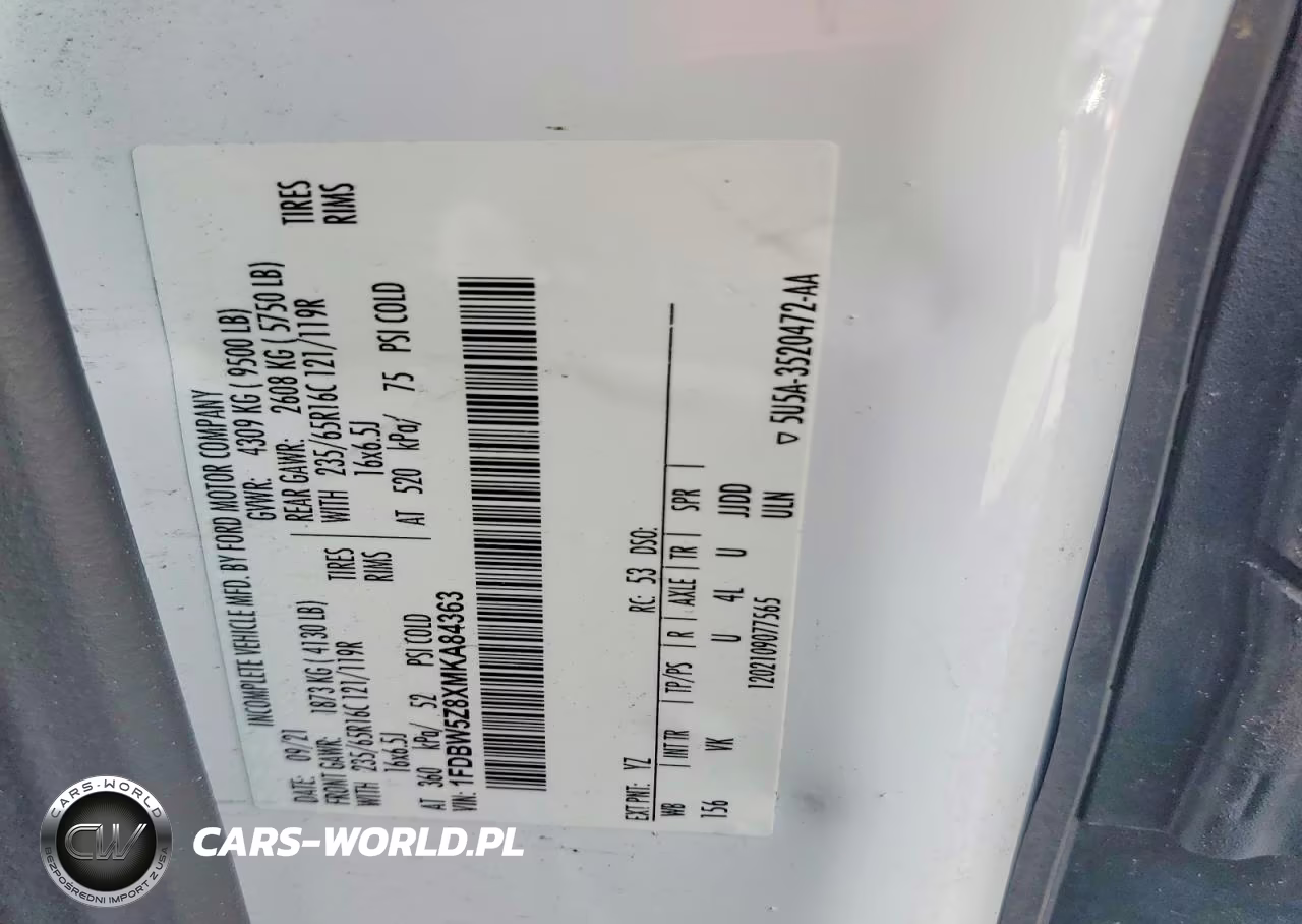 2021 Ford Transit T-350 VIN:1FDBW5Z8XMKA84363 - 12