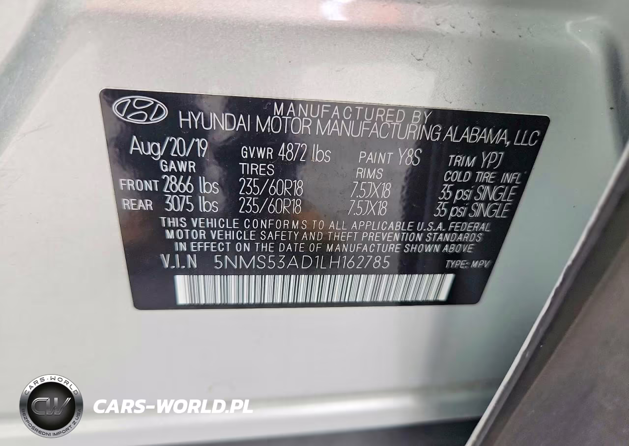 2020 Hyundai Santa Fe Limited VIN:5NMS53AD1LH162785 - 13