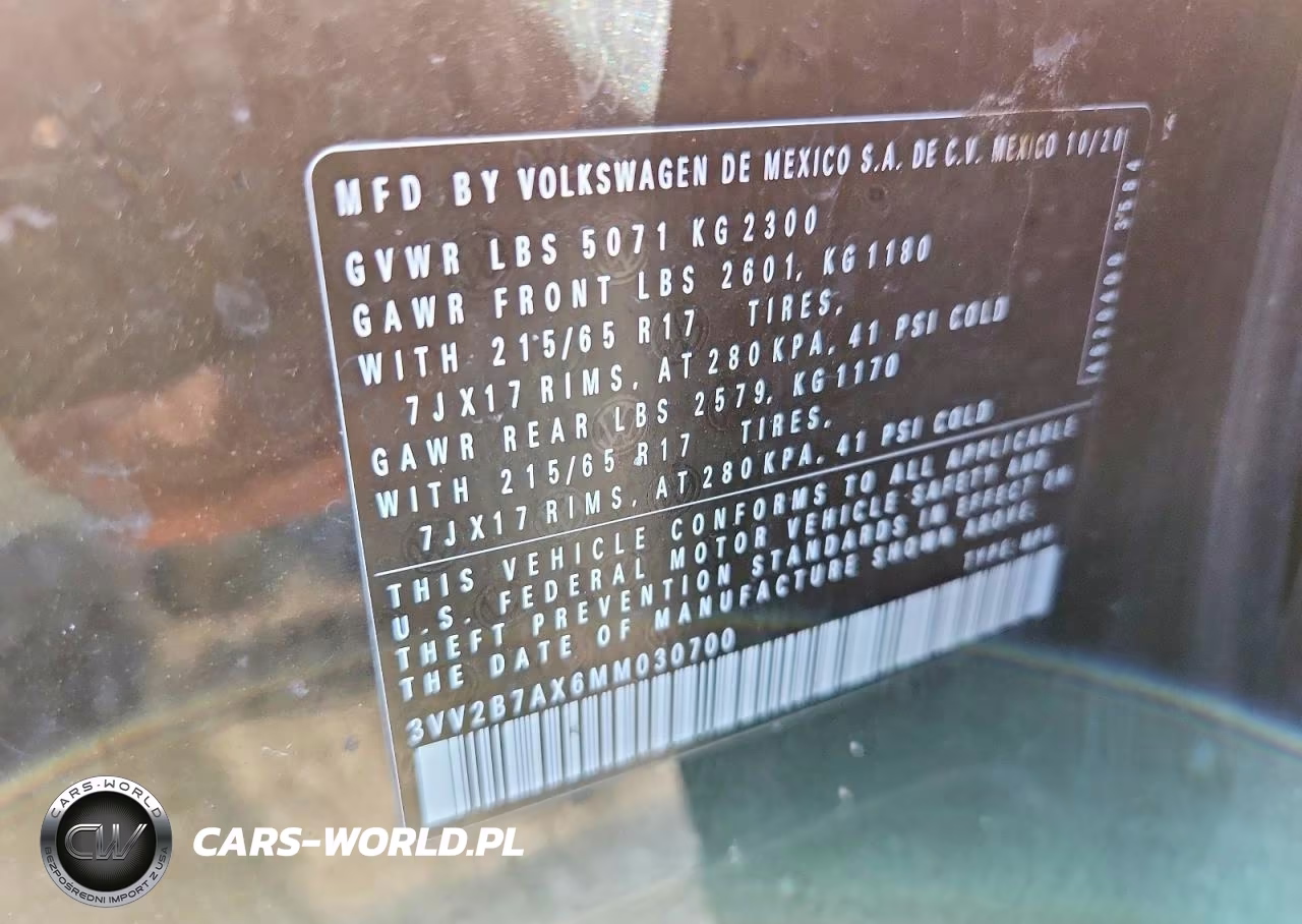 2021 Volkswagen Tiguan 2.0T Se-2.0T Se R-Line Black-2.0T Sel VIN:3VV2B7AX6MM030700 - 12