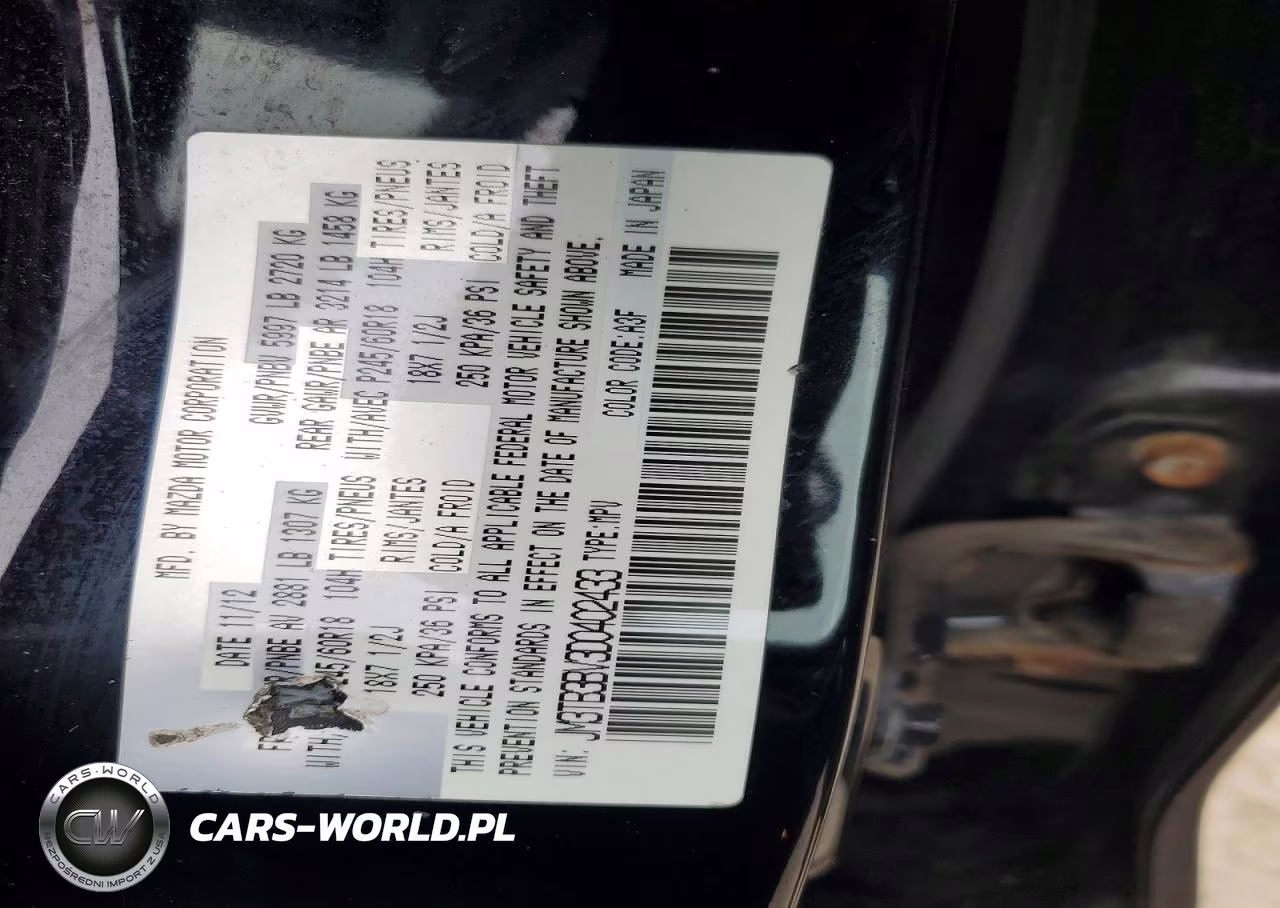 2013 Mazda Cx-9 Sport VIN:JM3TB3BV3D0402433 - 13