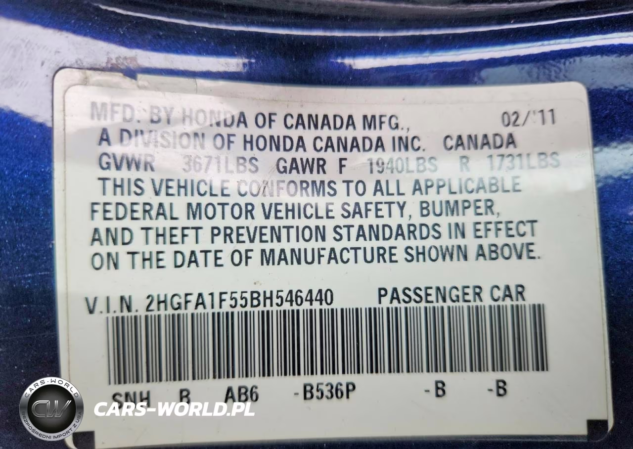 2011 Honda Civic Lx VIN:2HGFA1F55BH546440 - 12