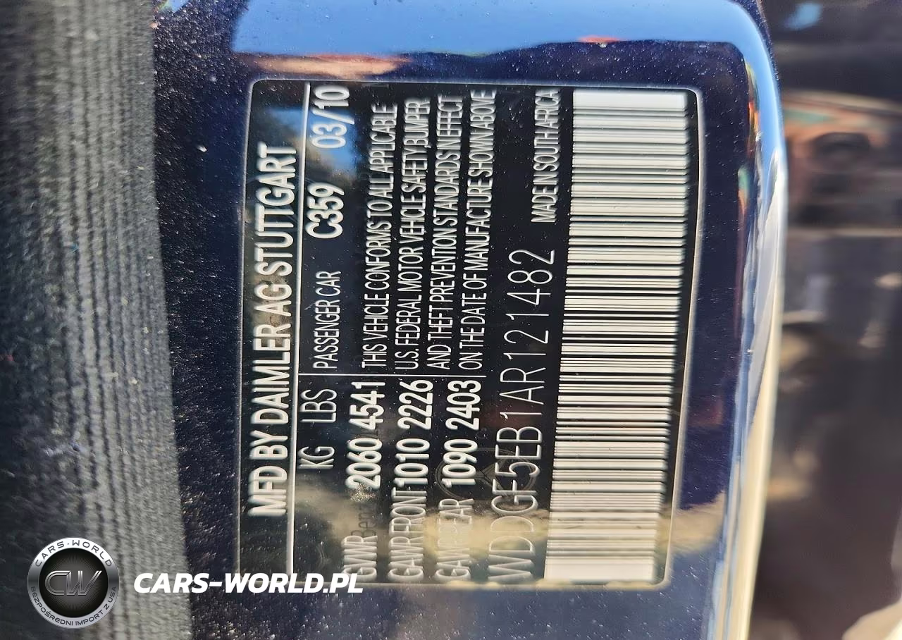 2010 Mercedes-Benz C 300 VIN:WDDGF5EB1AR121482 - 12