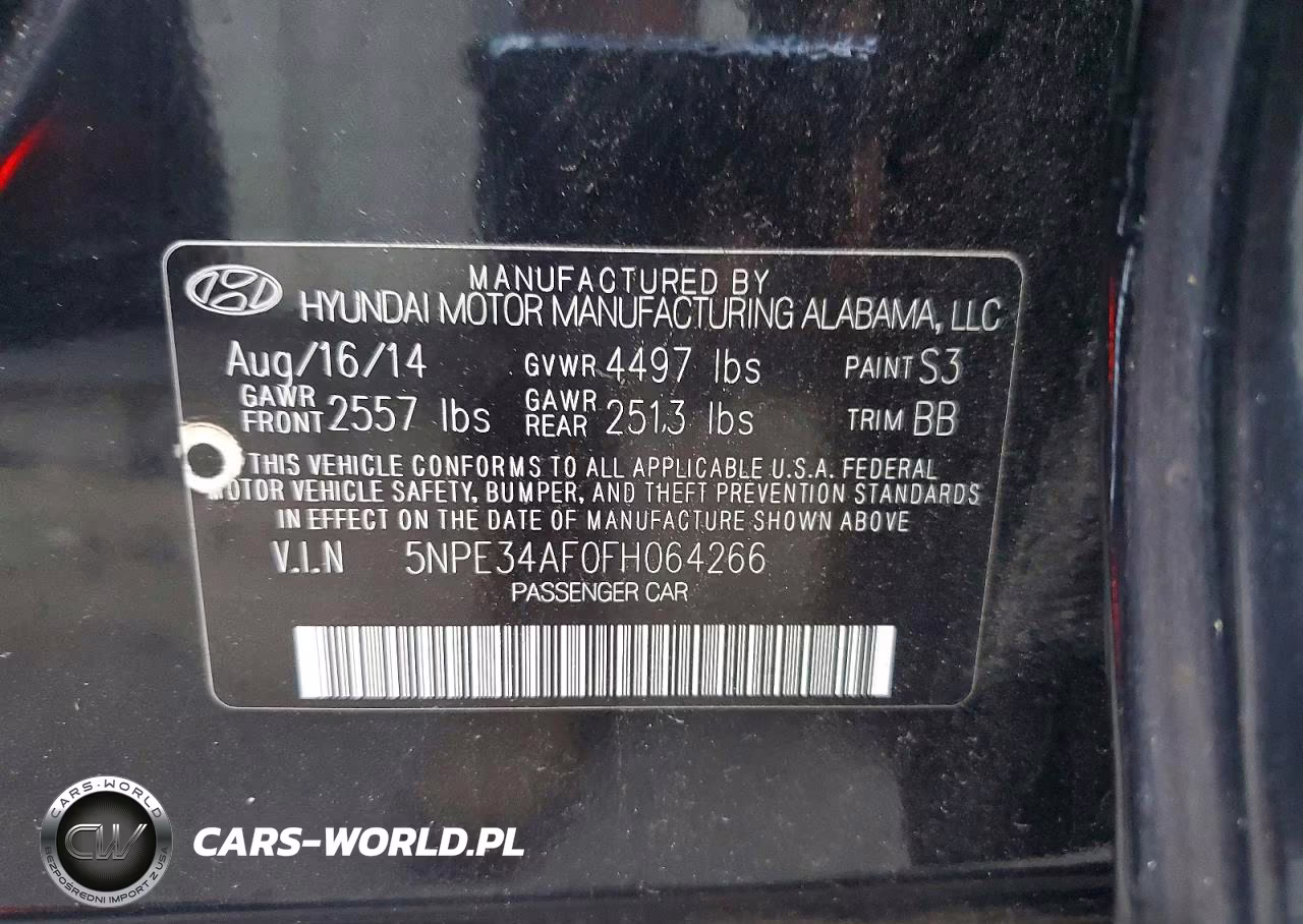 2015 Hyundai Sonata Limited VIN:5NPE34AF0FH064266 - 12